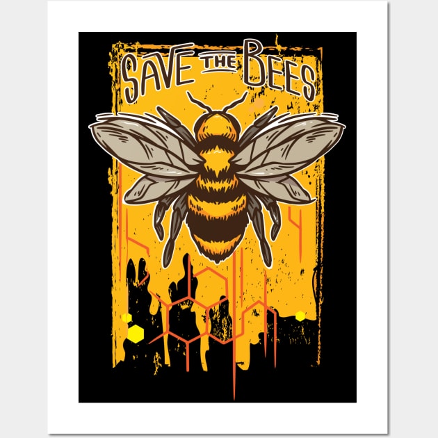 Lets-Save-The-Bees Wall Art by gdimido